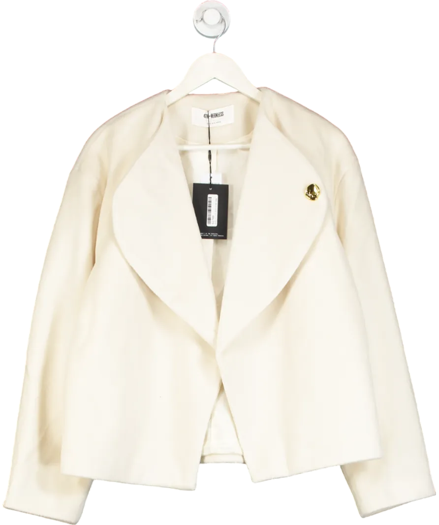 4th & Reckless Cream Oversized Lapel Jacket- Shelly UK 10
