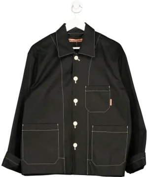 Acne Studios Black Oversized Jacket With Contrast Stitch And Button Detail UK M