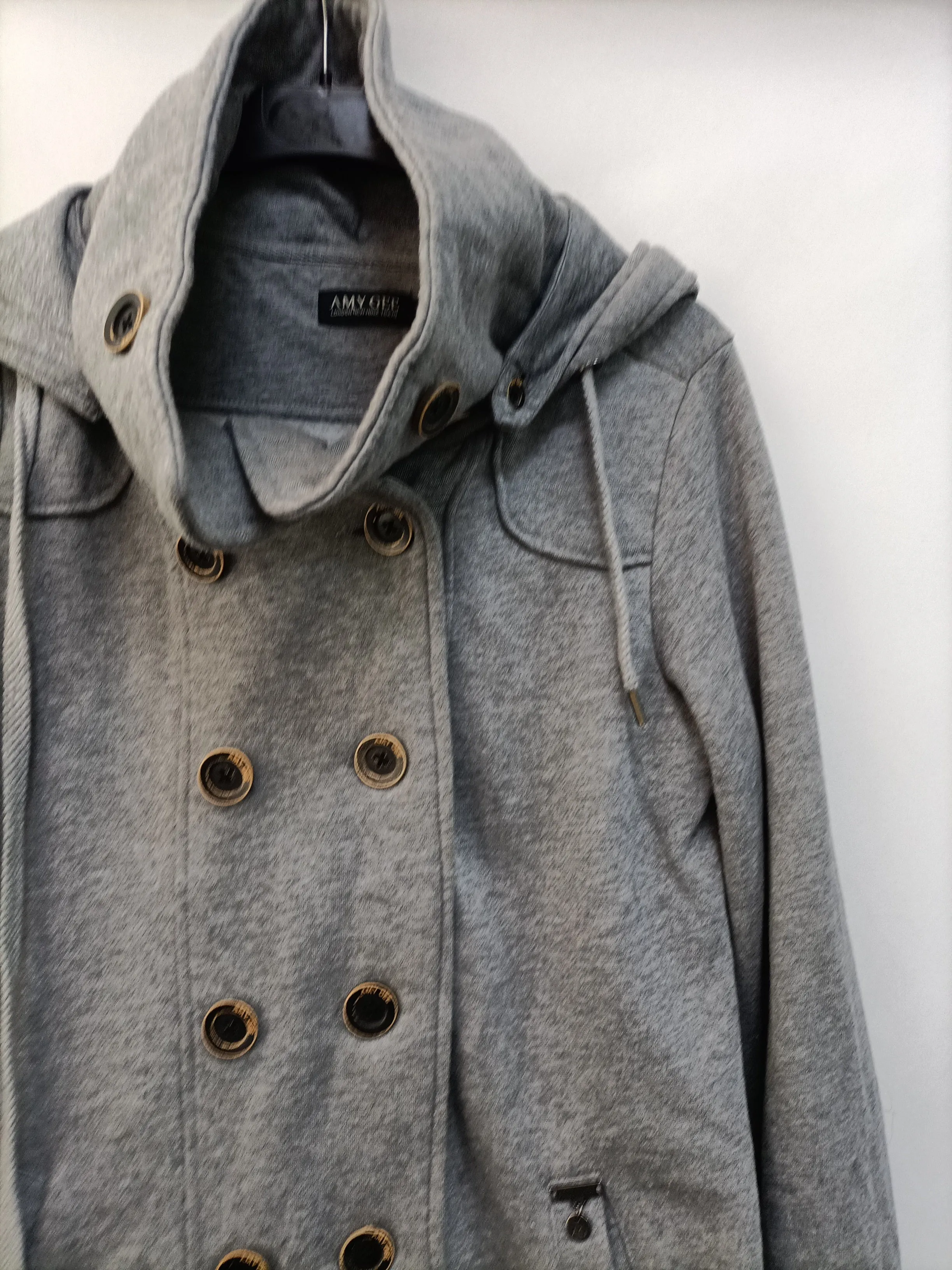 AMY GEE. Abrigo cruzado gris T.s