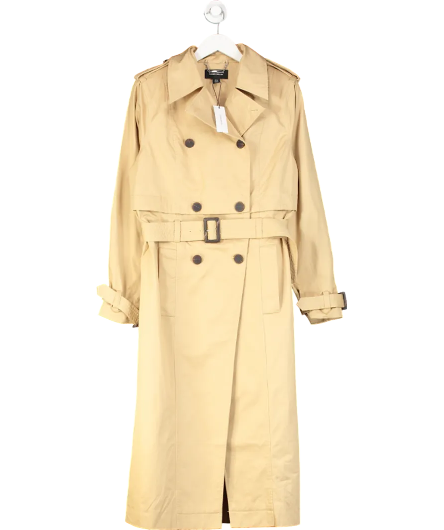 Karen Millen Beige Tailored Cotton Multiway Trench Coat UK 10