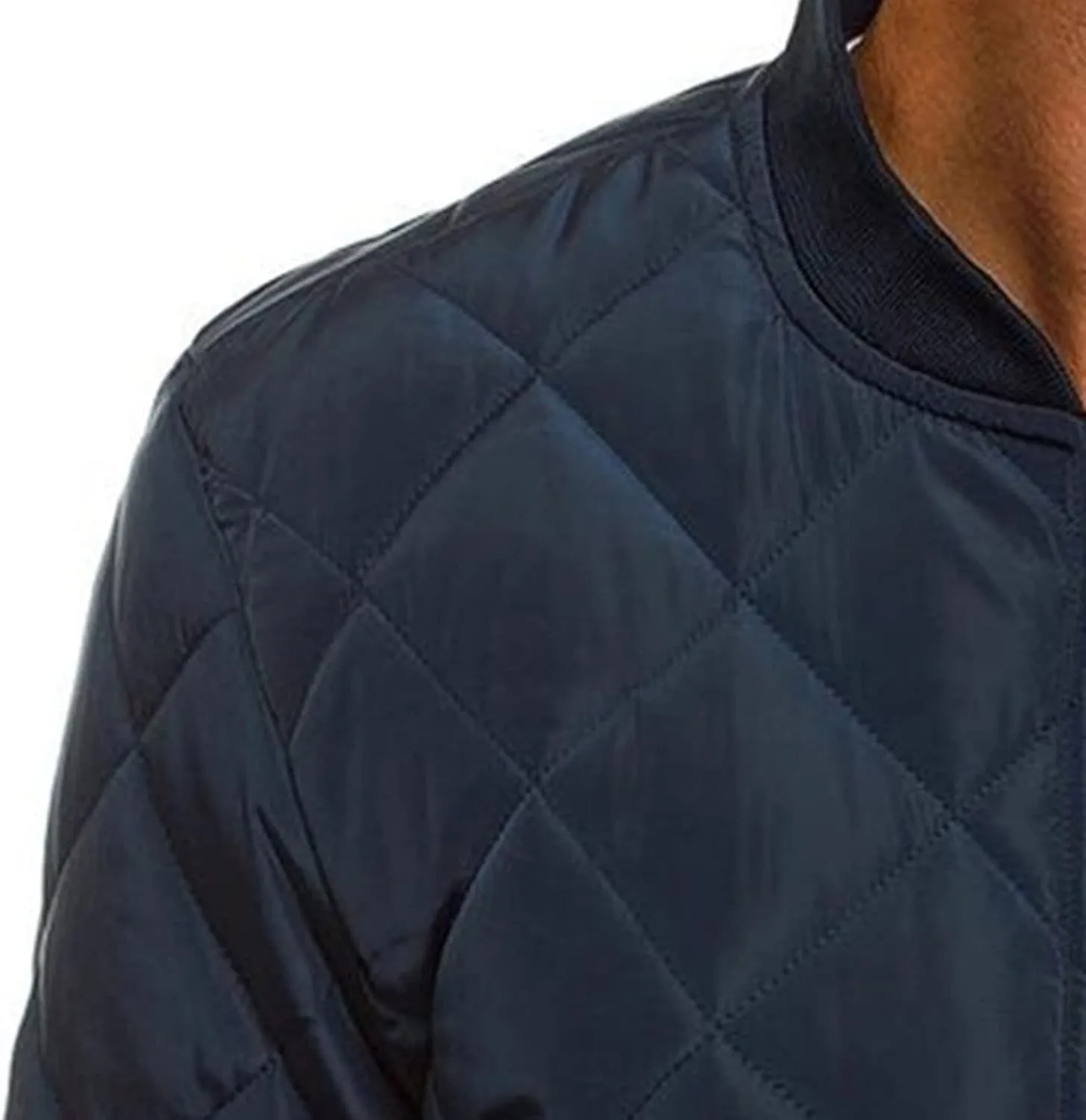 Maiyifu-GJ Men Flight Bomber Jackets Diamond Quilted Lightweight Varsity Jacket Full Zip Up Softshell Winter Warm Padded Coat