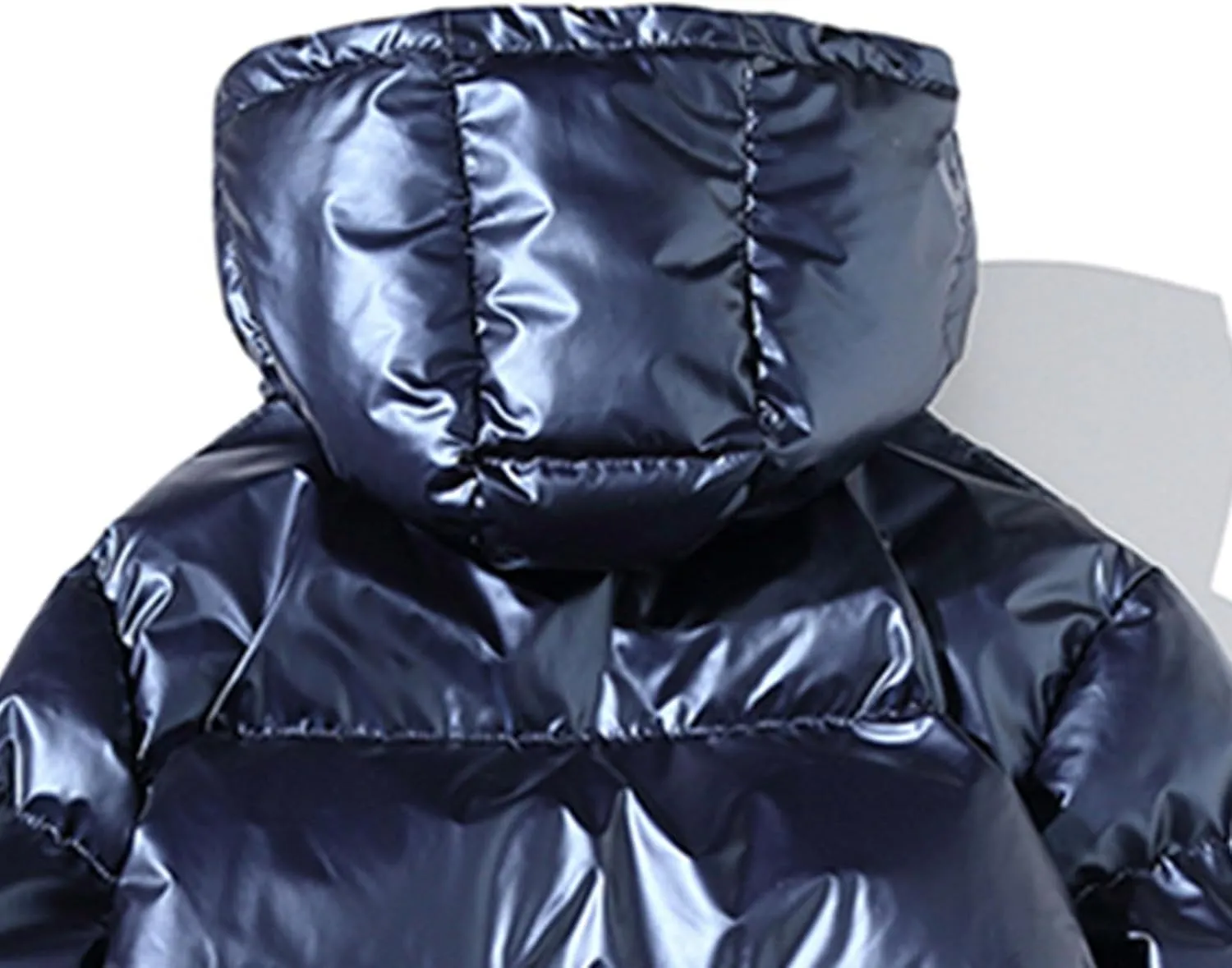 Maiyifu-GJ Men's Metallic Hooded Puffer Jacket Winter Warm Down Jackets Full Zip Alternative Quilted Padded Coat