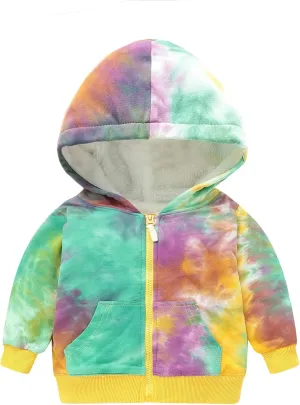 Mud Kingdom Boys Girls Full-Zip Hooded Sweatshirt Fur Lined Funny Pattern 6 Months-8 Years