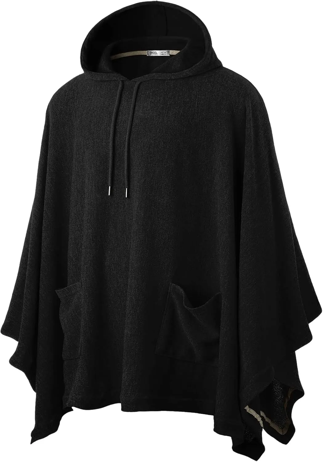 Ohoo Men's Hooded Poncho Cape Cloak Fashion Hoodie Pullover with Pocket